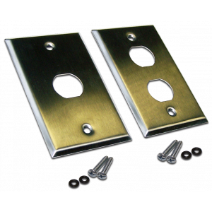 Накладка настенной розетки, 1-2 порта, нержавеющая сталь